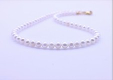 6mm Round White Freshwater Pearl Necklace Gold Fill or Silver Classic Choker