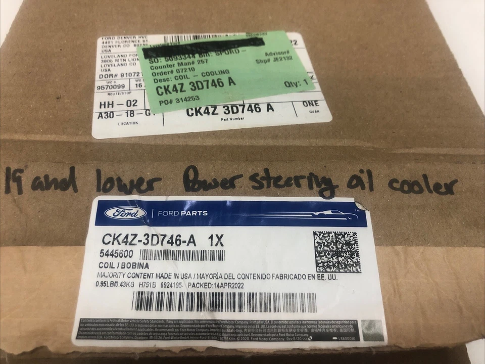 Оригинальный масляный охладитель гидроусилителя руля FORD CK4Z3D746A 97-23 E-150 PS - Изображение 3 из 4