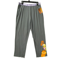 Garfield Pajamas Pants The Movie Woman's M 8-10 Gray Orange Cat Pull On Pocket
