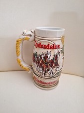 Vintage 1983  Budweiser Christmas Beer Stein Clydesdale Holiday Mug  Ceramarte 