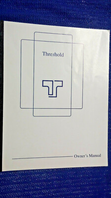 BDA Owner's Manual Threshold T Zero Preamplifier in englisch 
