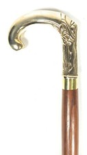 Victorian Wooden Walking Stick Brass Derby Handle Cane Designer Christmas Day Gi