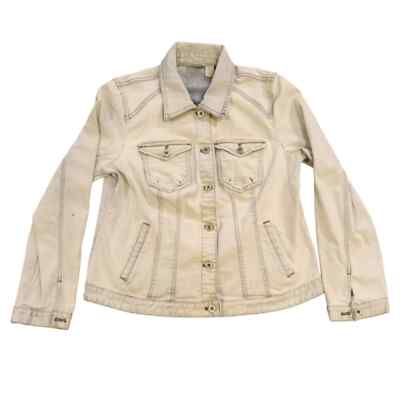 Chico's acid washed denim jacket