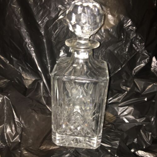 Vintage Heavy  Glass Square Decanter Spirit Decanter - Picture 1 of 7