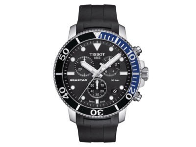Tissot Seastar Chrono Quartz Black Dial Rubber Men's Watch T120.417.17.051.02
