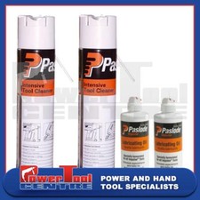 2X Paslode 300ml Tool Cleaner Degreaser Cleaning Spray + 4oz Lubricating Oil Kit