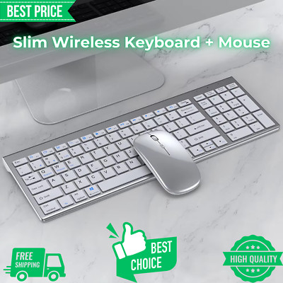 Slim Wireless Tastatur und Maus Set für Büro 2.4G Wiederaufladbar Bluetooth
