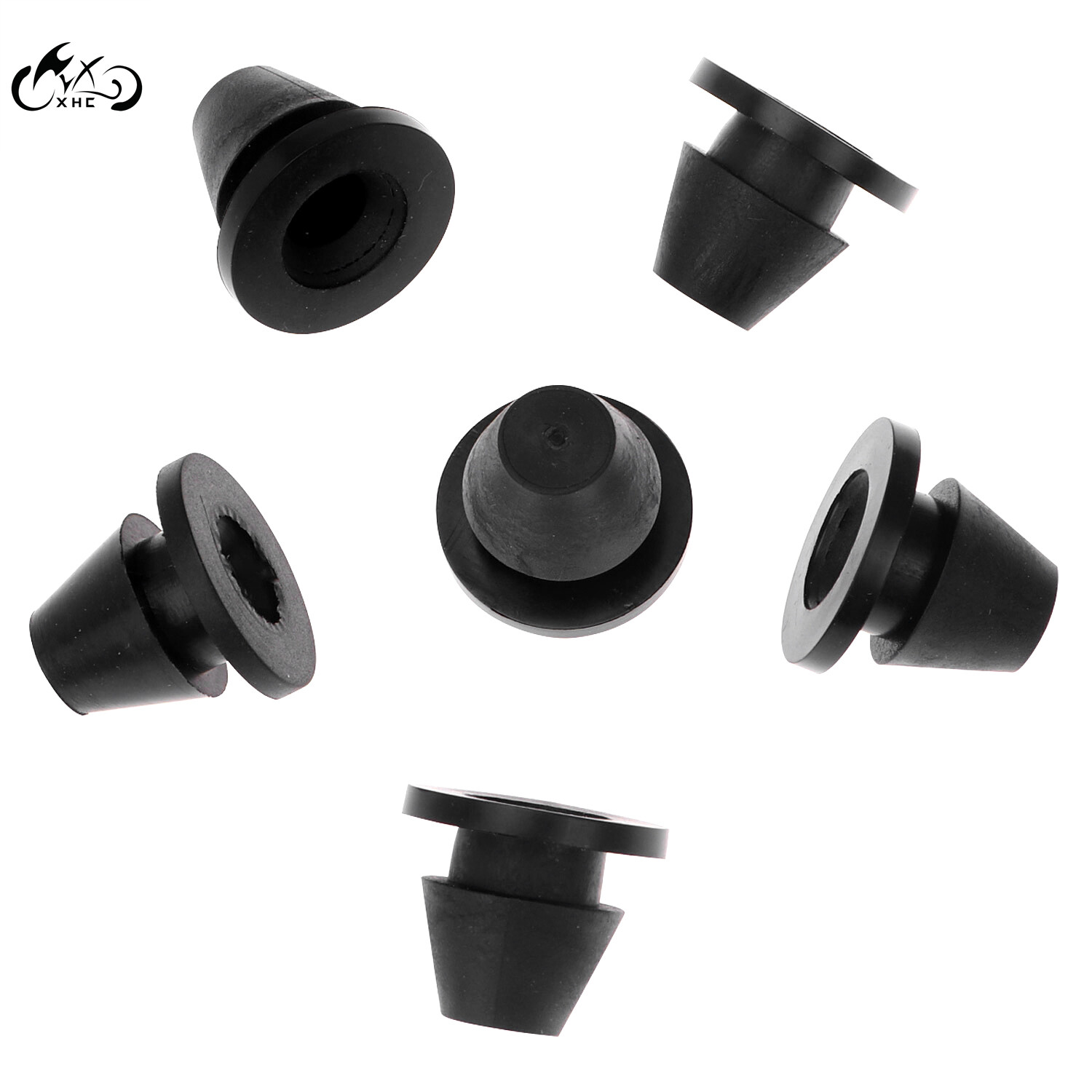 6 Pcs Black Rubber Side Cover Grommets For Harley Touring Glide Road King 08-23