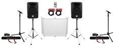 2 Rockville RPG12BT 12" 800w Wireless Link Speakers Bluetooth Stands Facade Mics