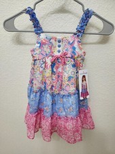 Back To School Girls Dress Size 3T Whimsical Fairy Rainbow Ruffles