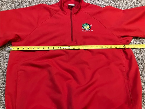 Vintage Myrtle Beach Pullover Mens Medium Red Golf Windbreaker Short Sleeve SC - Picture 10 of 13