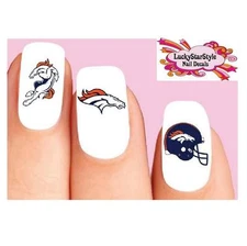 Waterslide Nail Decals Set of 20 - Denver Broncos Football Assorted