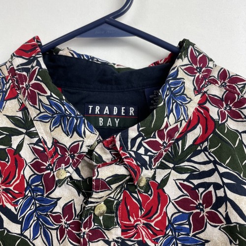 Trader Bay Shirt Men's 2XL Short Sleeve Tropical Floral 100% Cotton - Picture 2 of 10