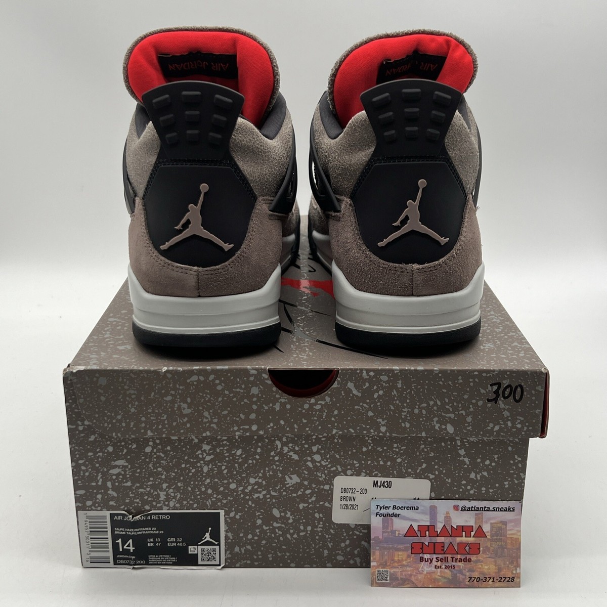 靴 NIKE AIR JORDAN 4 RETRO TAUPE HAZE US12 Size 12- Brand New Air Jordan 4 Retro 'Taupe Haze' DB0732