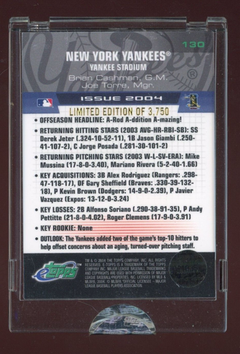 2004 Topps eTopps New York Yankees #130 Encased Serial #d /3750 - Picture 2 of 2