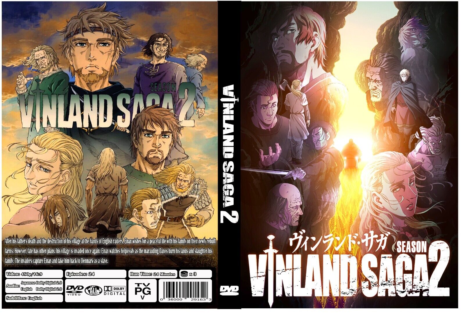 VINLAND SAGA (SEASON 1+2) - ANIME TV SERIES DVD (1-48 EPS)(ENG DUB) SHIP  FROM US