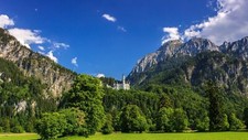 Landscape nature neuschwanstein castle mountains germany Custom Gaming Mat Desk