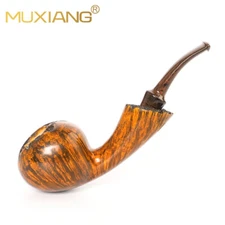 MUXIANG Handmade Freehand Pipe Briar Smooth Tobacco Pipe Wooden Smoking Pipe