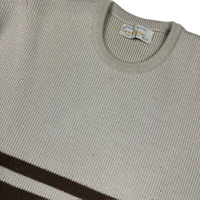 VTG Carlo Gruber Men's Crew Neck Pullover Sweater Brown/Beige   Austria   M-L 50