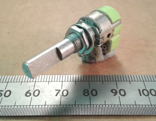 12mm Longer D Shaft Switched Stereo Potentiometer Dual B50K Pot On-Off Switch