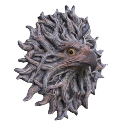  Outdoors Wall Hanging Animal Head Tree Art Decor Root Eagle Pendant Statue