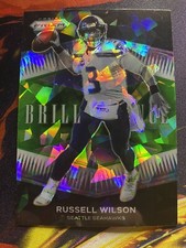 RUSSELL WILSON 2021 Panini Prizm Football Green Ice SSP Brilliance Prizm B-5