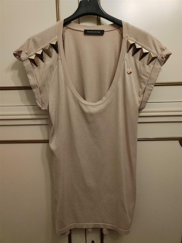 MANGANO DONNA - Maglia Tshirt Cotone con borchie - Taglia XS (veste M) |  eBay