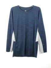 HANG TEN UV Protection /UPF 50 Athletic Blue Heather Shirt Men L Long Sleeve