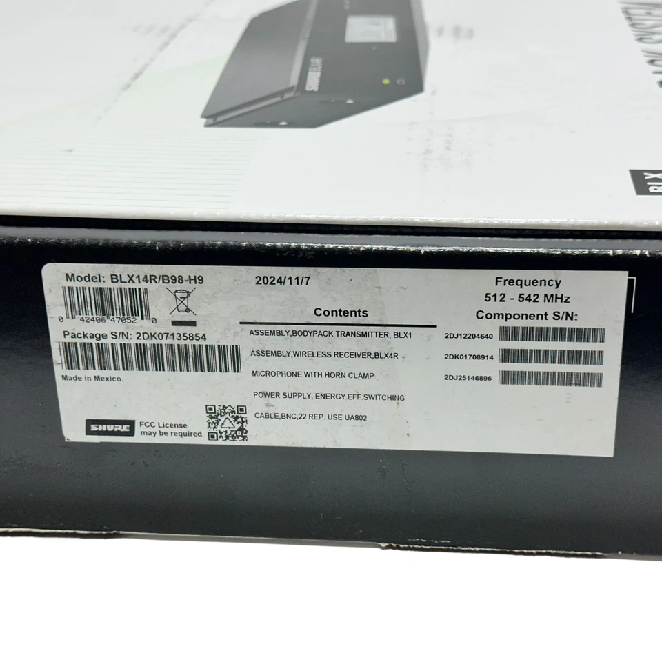 Shure BLX14R/B98 Wireless BETA98 Instrument Microphone Rackmount System H9 Band - Image 3 of 4
