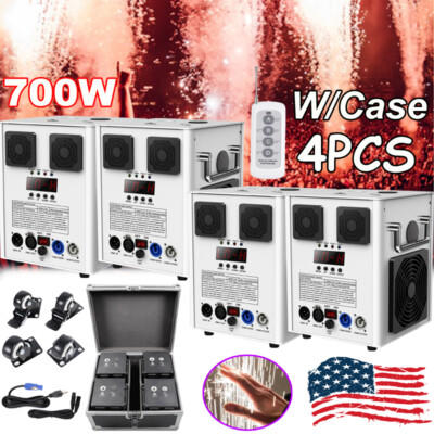 4PCS 700W Cold Spark Machine DMX Stage Firework with Case Outdoor Wedding Party