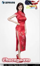 1/6 Chinese Cheongsam RED Dress Clothes for 12" Female Figure PHICEN ❶USA❶