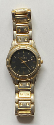 Pelex  18k Gold Electro Plated Herrenuhr -   Quartz - Batterie neu  - Werk läuft