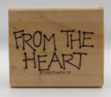 Stamp, Wooden Rubber, From the Heart  1995 Stampin Up 2 x 1 3/4"