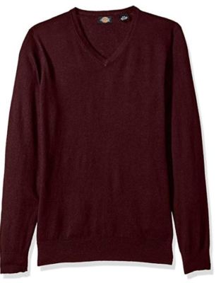 NEW Dickies Men's Solid Jersey Vee Merlot Burgundy, XXL DB724522AZ Maroon 2XL