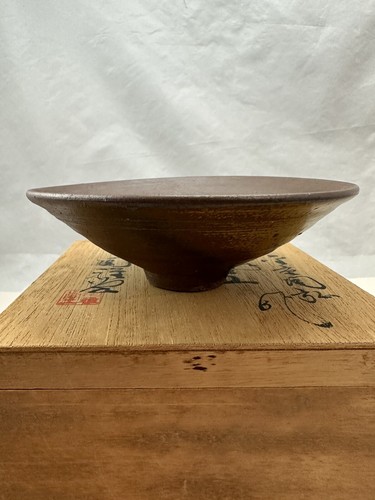 Vintage Japanese Pottery Matcha Bowl/Shallow Dish Handcraft Japan With Wood Box - Picture 10 of 11