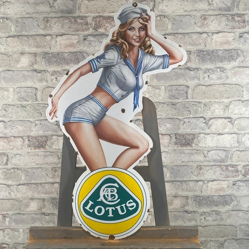 LOTUS Enamel Sign 28.3x17.7" (72x45cm) Vintage Retro Garage Porcelain Decoration