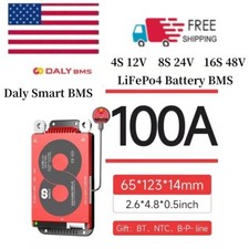 Daly Smart BMS 8S-16S 40A-100A Li-ion/LiFePo4 Battery BMS Bluetooth Module USA