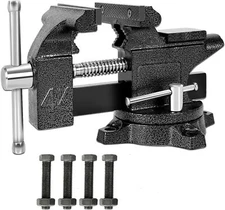 EASYBERG 4.5 Inch Bench Vise, Vice for Workbench with 270Â° Swivel Locking Base