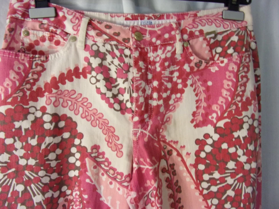 Preciosos Jeans Escada Sport Rosa Frambuesa Abstracto Floral Algodón 40 Foto 2 de 4