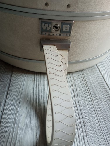 Vintage Round Samsonite Luggage Silhouette Ivory 1960s Weekend Hat Box Traveler - Picture 4 of 19