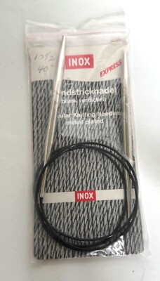 Inox Circular Knitting Needles, Nickel Plated, Plastic, excellent used condition