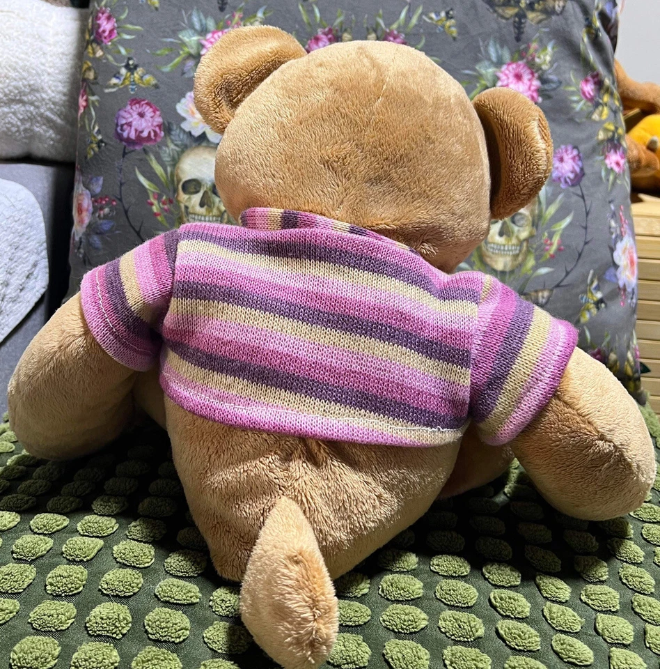 The card factory brown bear with purple strippy jumper plush soft toy 18” - Image 4 of 4