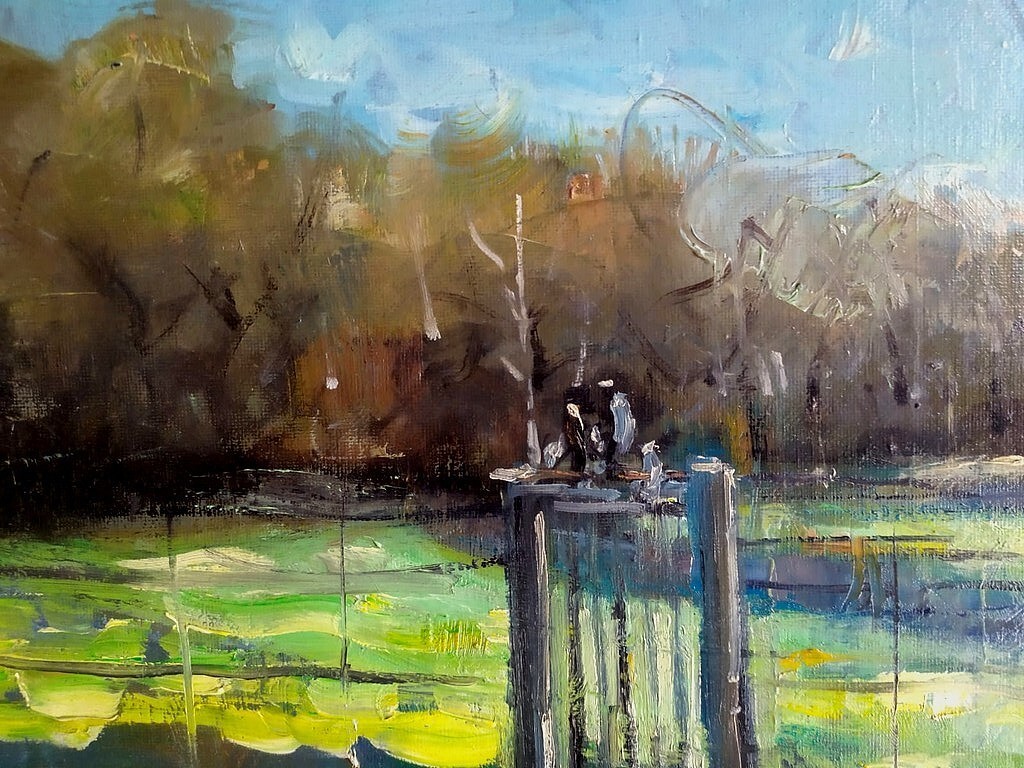 Huile Sur Toile Signée Benoît Cousin - Paysage Urbain De Pointe-à-Pitre - 30x24 Cm