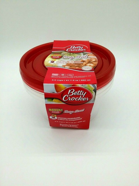 Betty Crocker 3 Easy Seal Round Storage Containers 27 7 Fl Oz