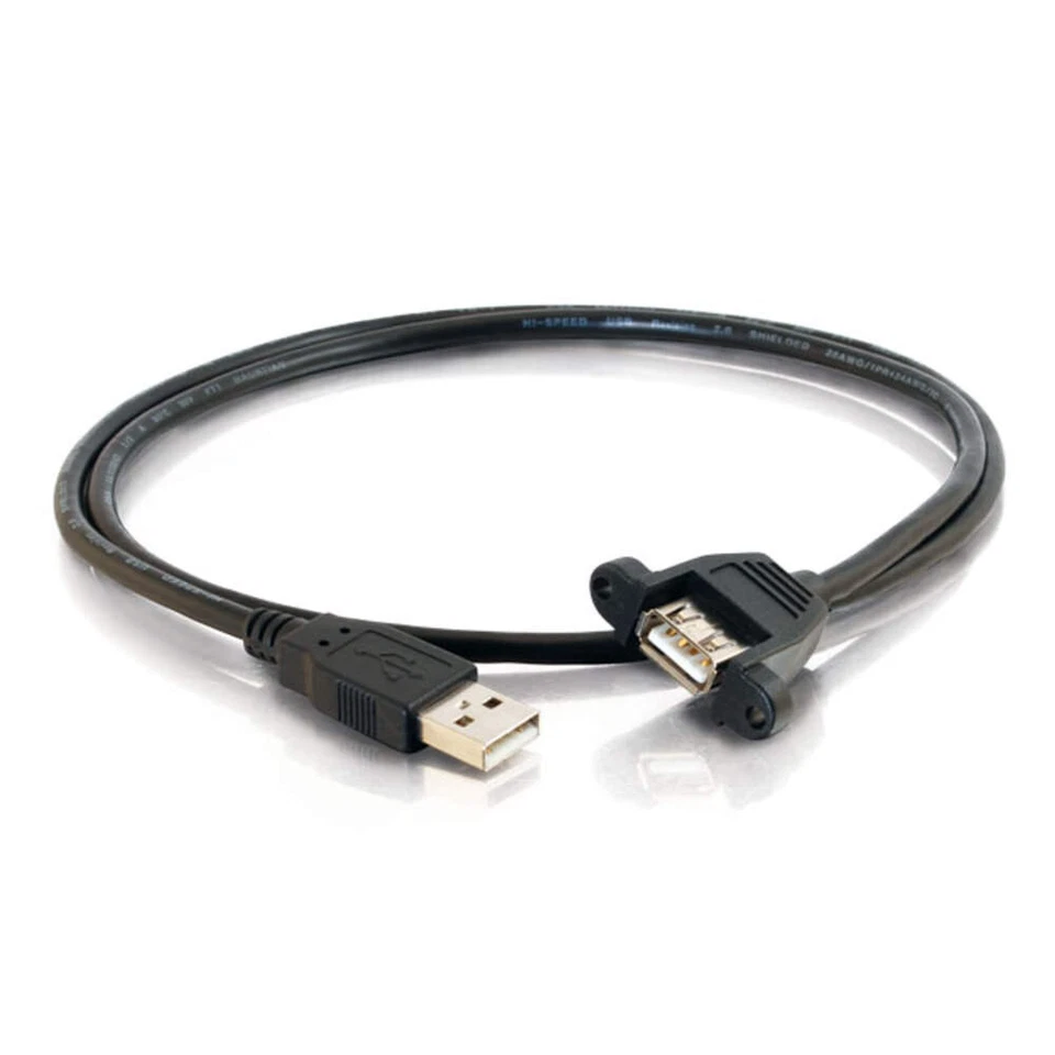 Panel-Mount USB 2.0 A Male to A Female Cable-[1ft (0.3m)-3ft (0.9m)]-C2G - Image 2 of 4