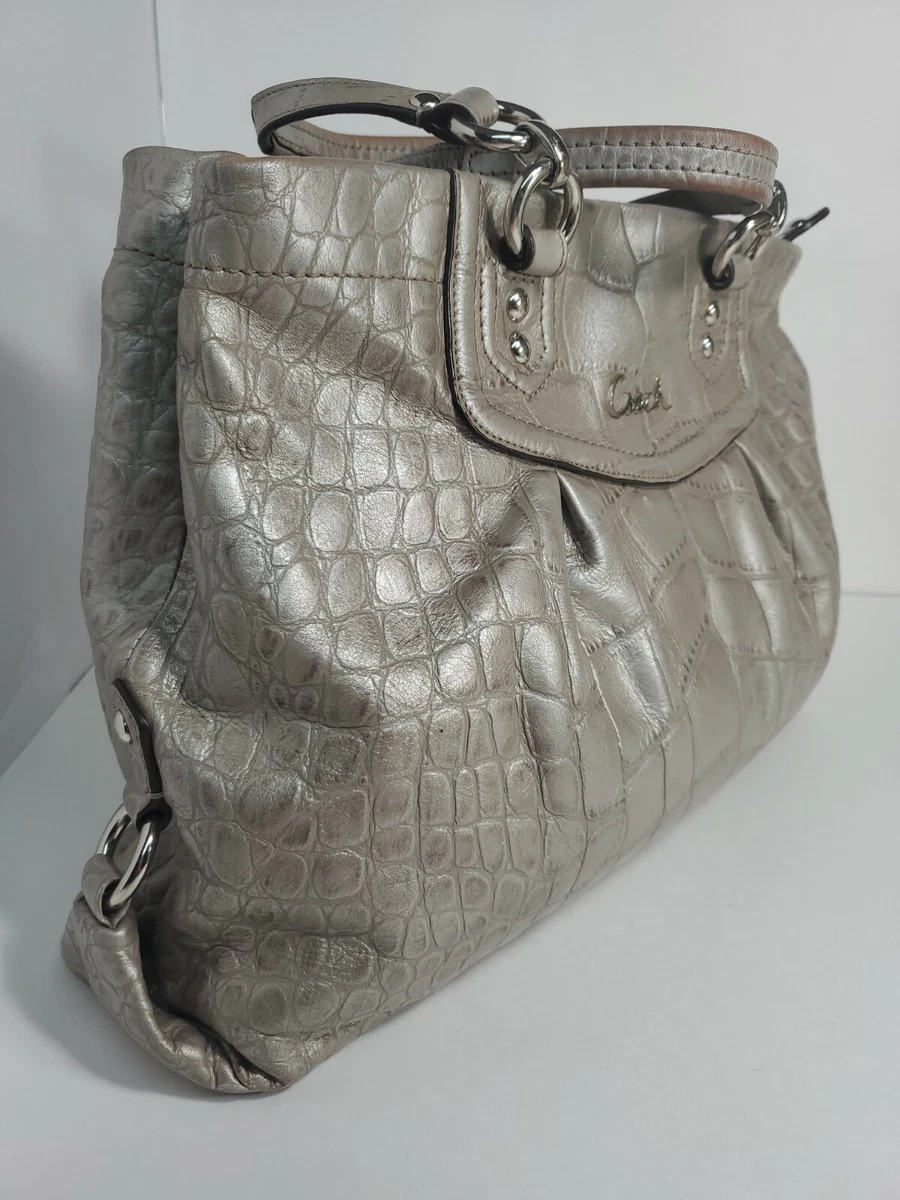 Silver croc best sale bag
