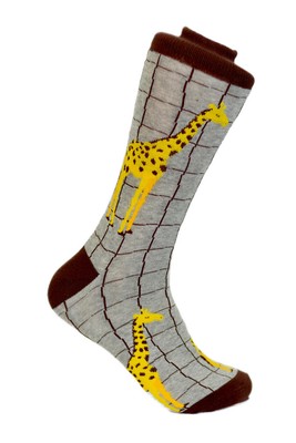 Men's Giraffe Novelty Crew Socks Shoe Size 6-12.5