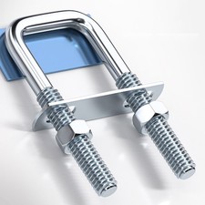 M6 Square U-Bolt with Nuts Plates Clamp Galvanized Screws Zinc Plated Pipe Galv