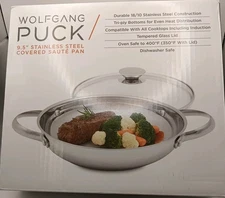NEW Wolfgang Puck 9.5" Covered Sauté Pan 18/10 Stainless Steel Tri-Ply All Cook