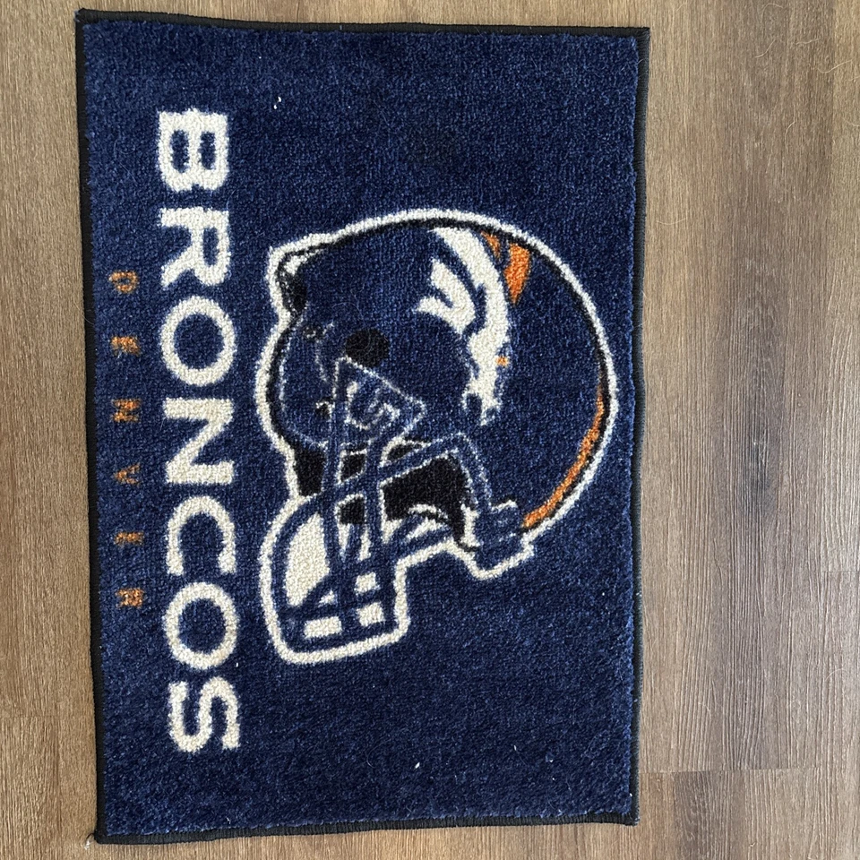 Vintage Denver Broncos Floor Mat Area Rug, 20x30 Inch, Nylon, Anti-Skid Backing - Image 2 of 2